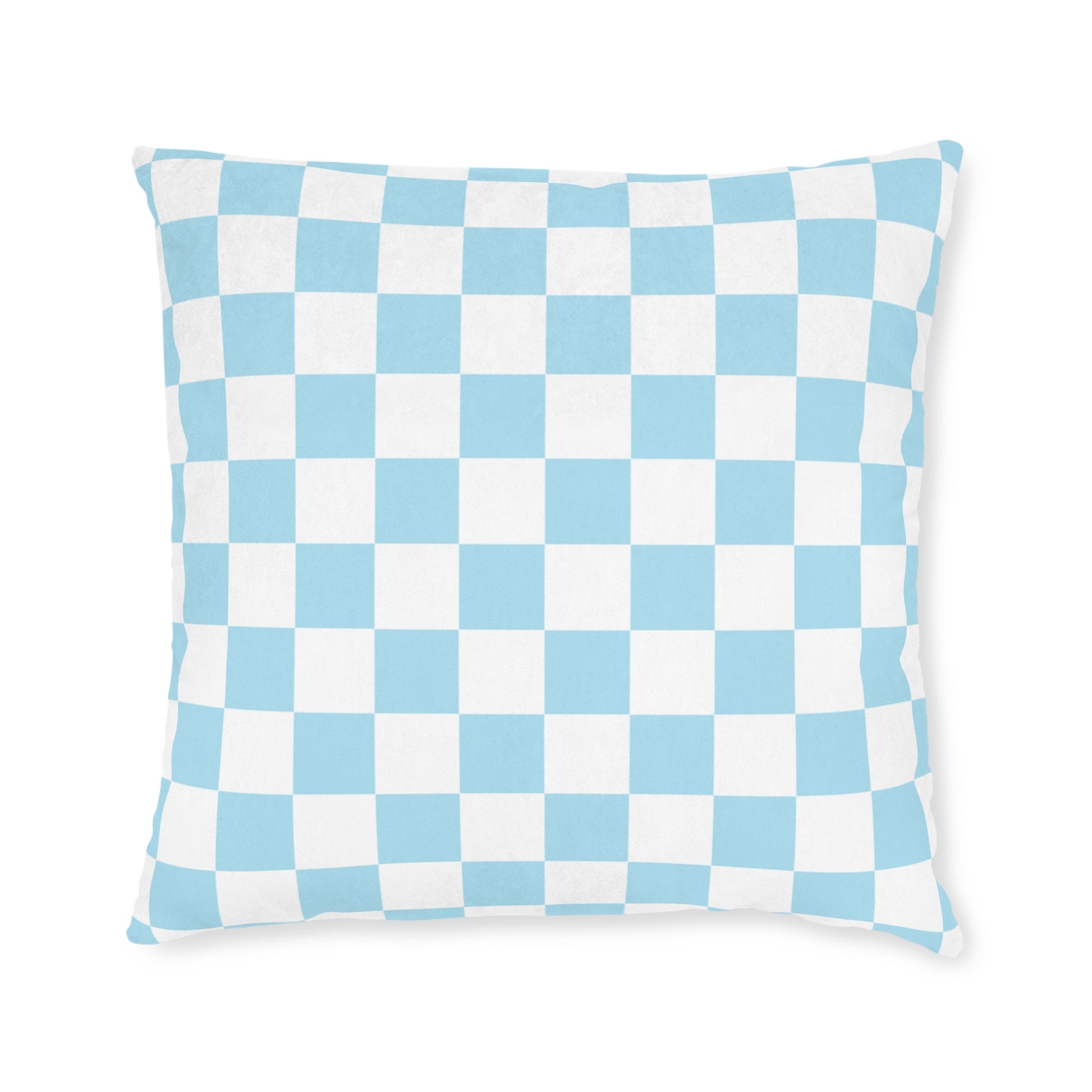 Checkerboard Sky Blue Square Pillow, Artsulli - Art is Long, Life is Short, Home Decor, , , , , , , 