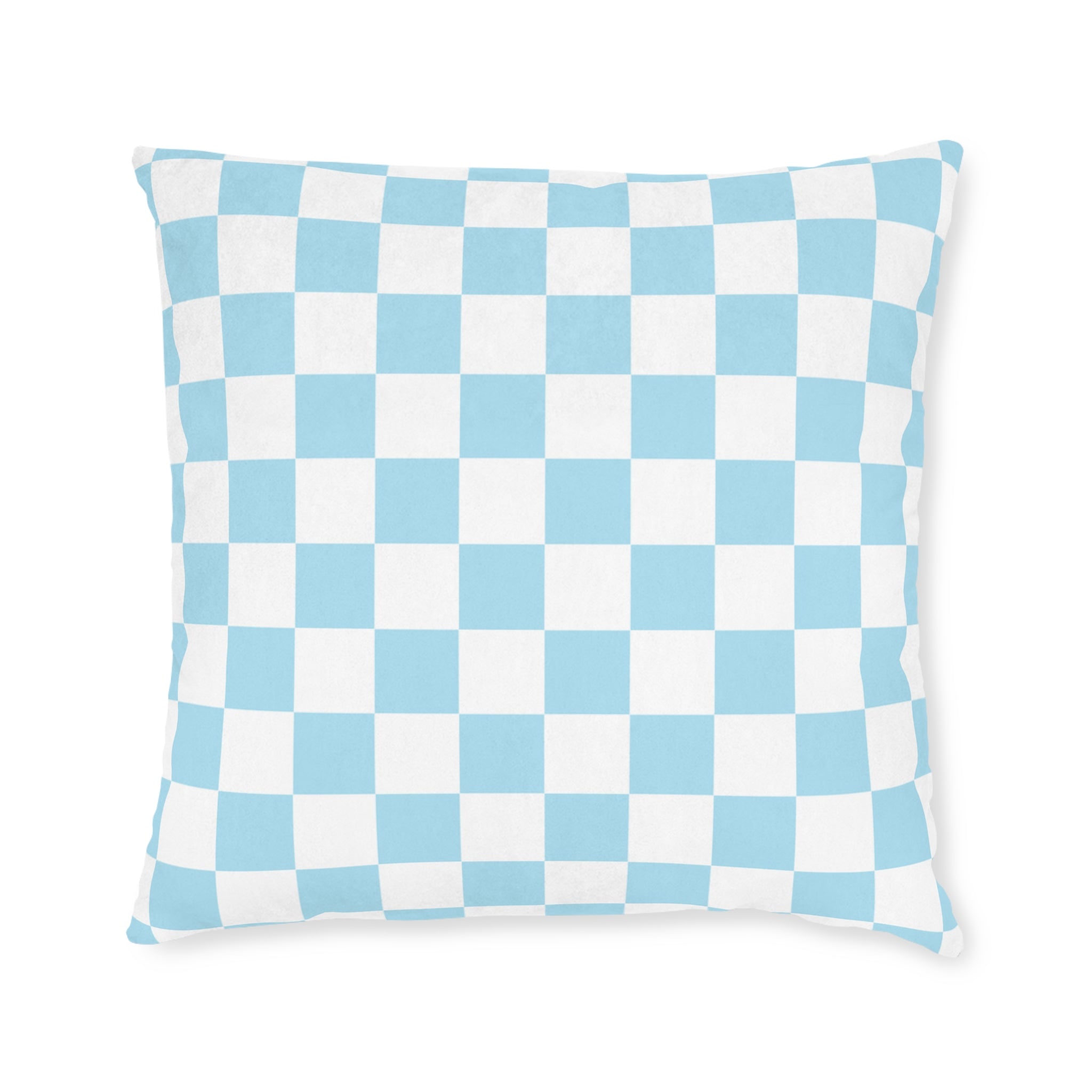Checkerboard Sky Blue Square Pillow, Artsulli - Art is Long, Life is Short, Home Decor, , , , , , , 