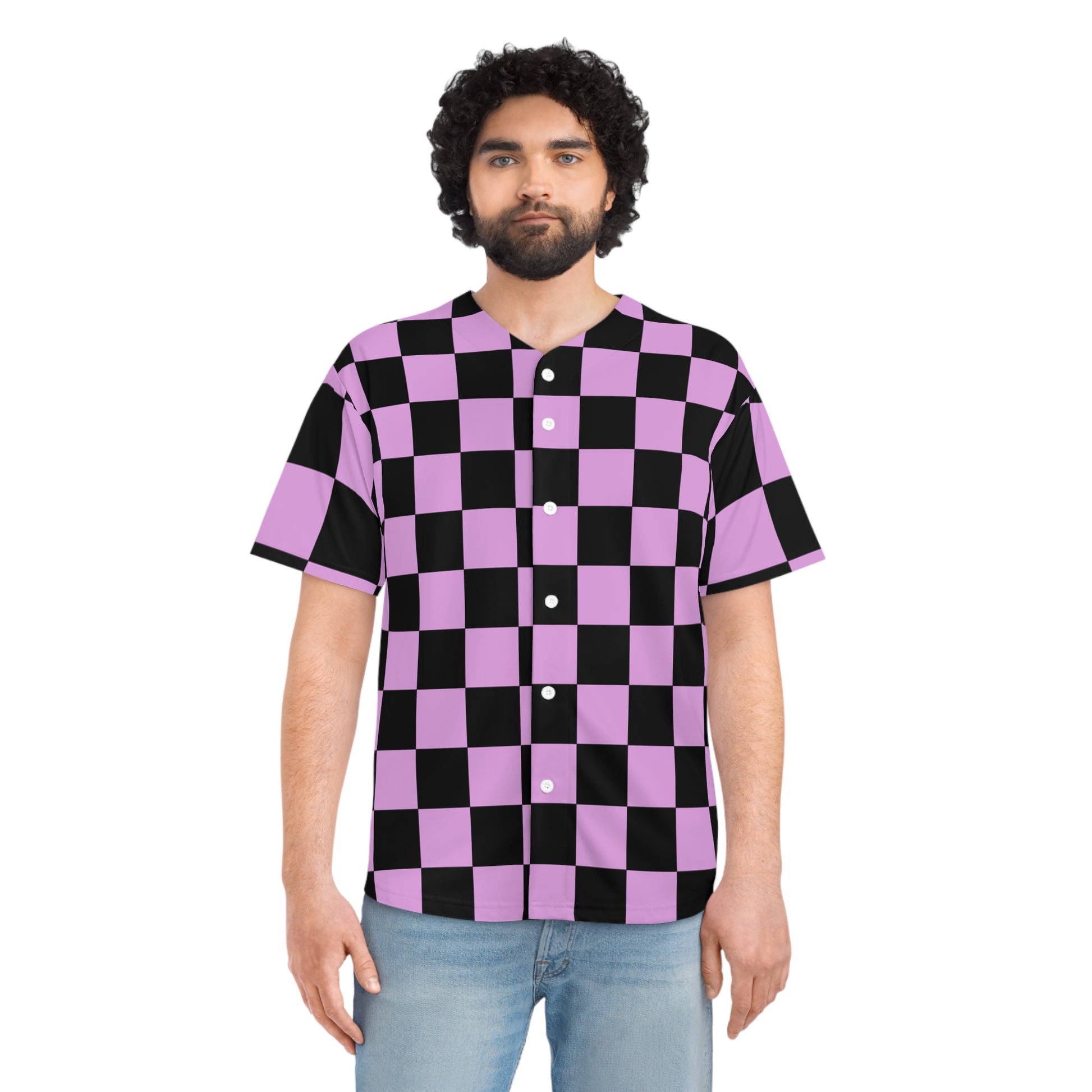 Pixel Punk Vision Men's Baseball Jersey (AOP), Artsulli - Art is Long, Life is Short, All Over Prints, , , , , , , 