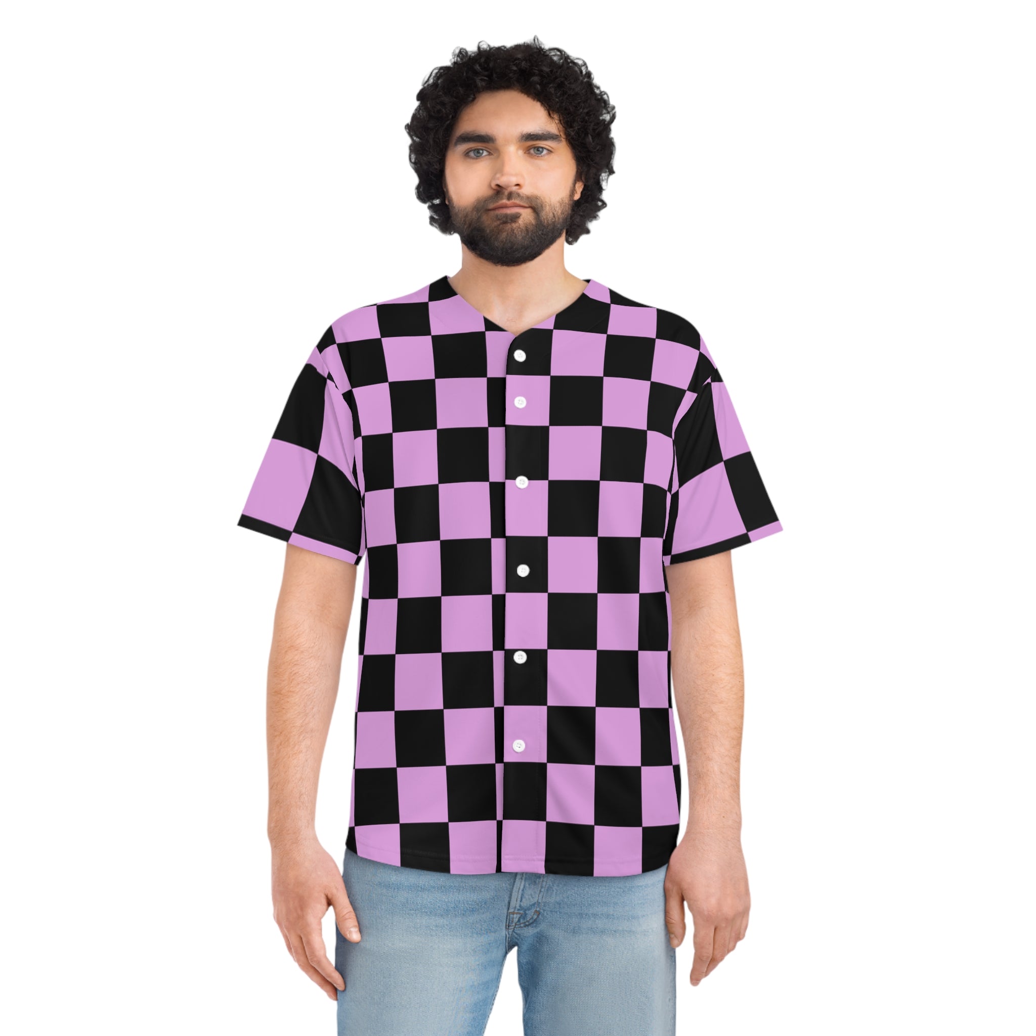 Pixel Punk Vision Men's Baseball Jersey (AOP), Artsulli - Art is Long, Life is Short, All Over Prints, , , , , , , 