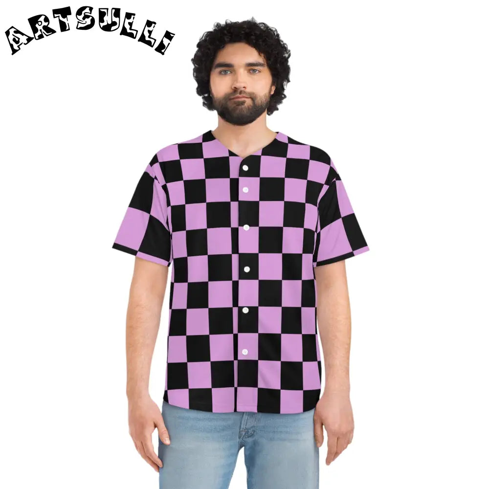 JAKKOUTTHEBXX Pixel Punk Vision Men’s Baseball Jersey (AOP)