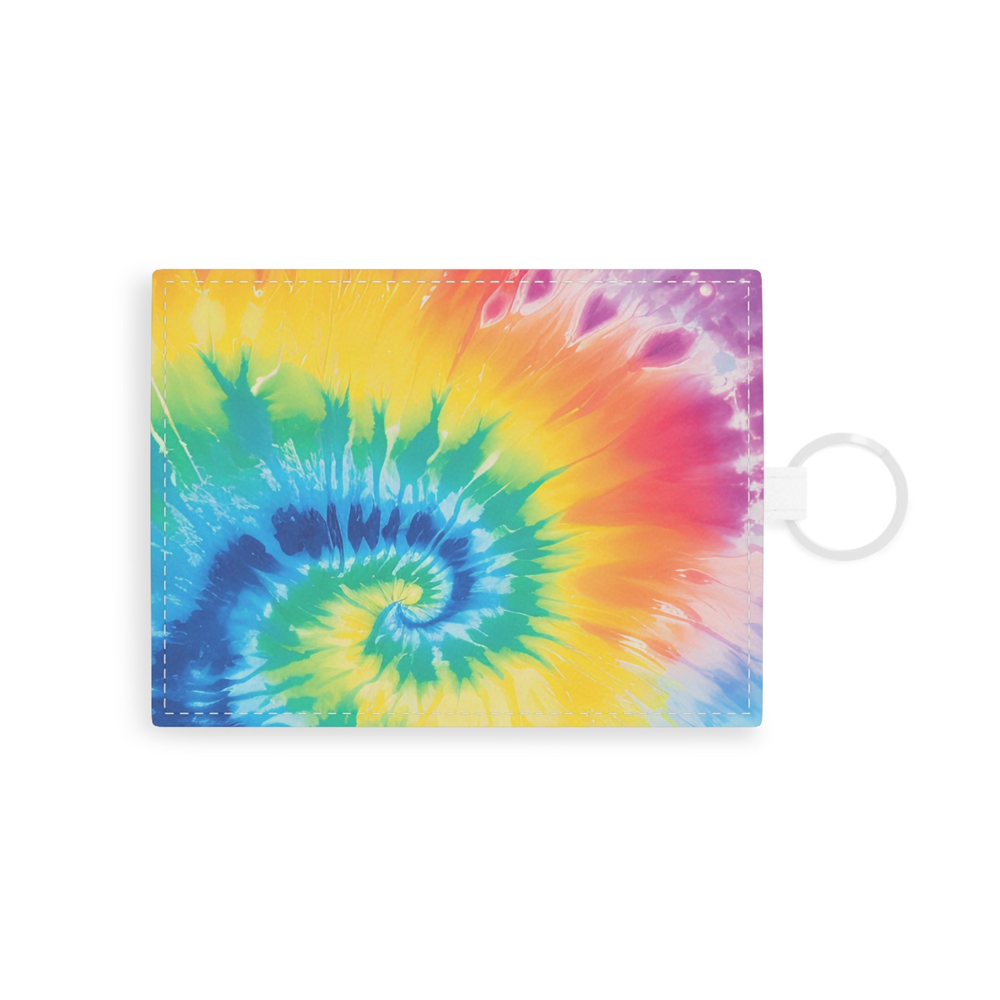 Tie Dye Saffiano Leather Card Holder, Artsulli - Art is Long, Life is Short, Accessories, Size, One size, Color, White, , , 93225700277422472164