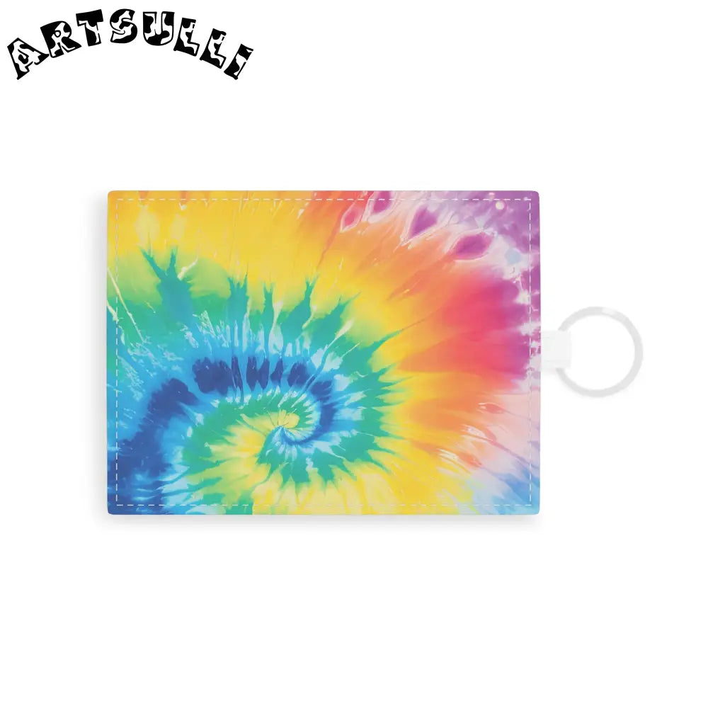 JAKKOUTTHEBXX Tie-Dye Art Printed Faux Leather Card Holder 2025