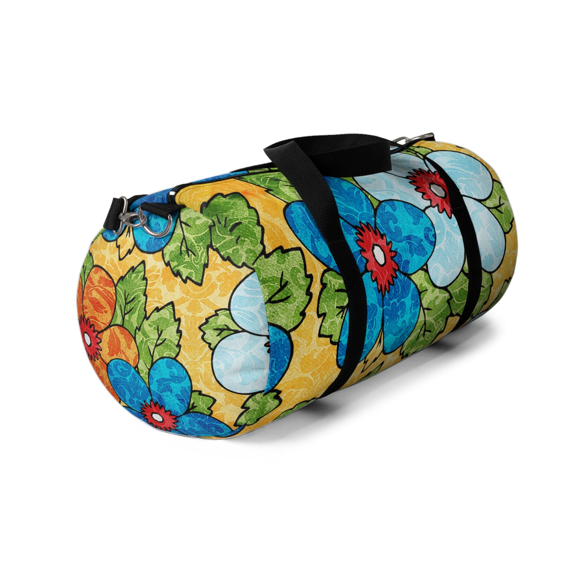 Groovy Yellow Floral Kl II Duffel Bag, Artsulli - Art is Long, Life is Short, Bags, , , , , , , 