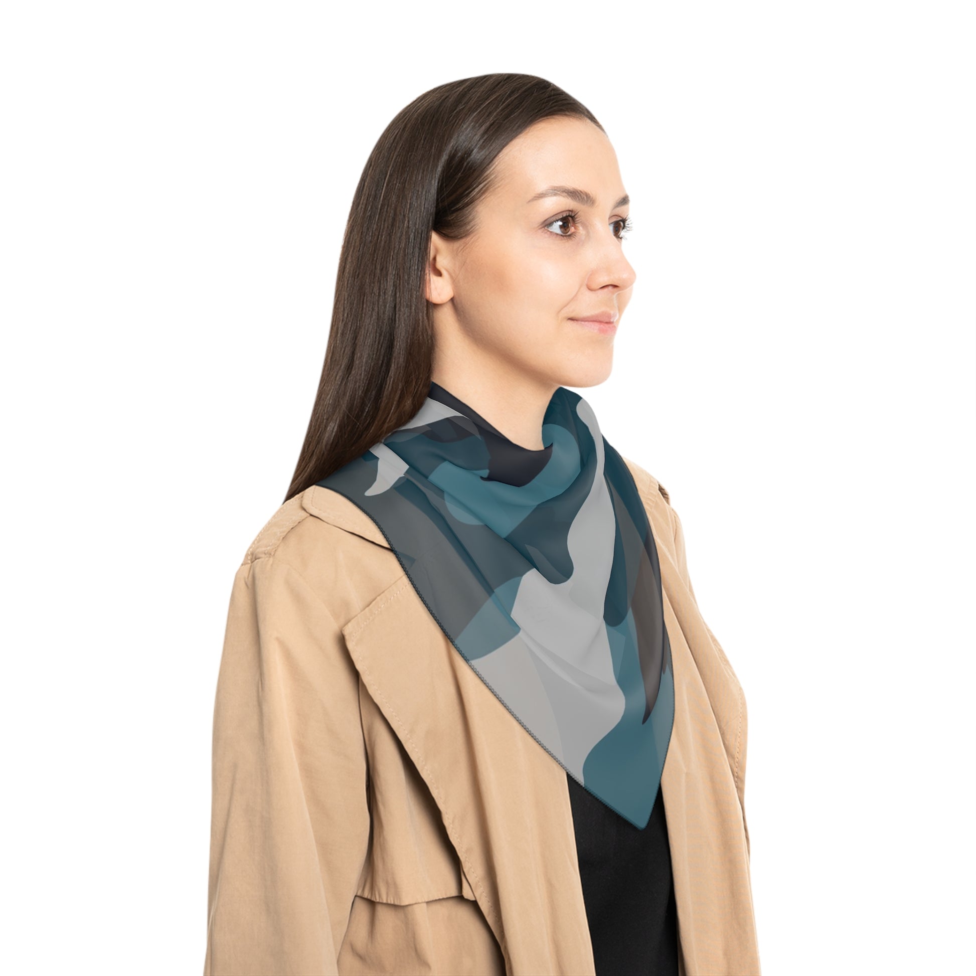 Blue Camouflage Poly Scarf, Artsulli - Art is Long, Life is Short, Accessories, , , , , , , 