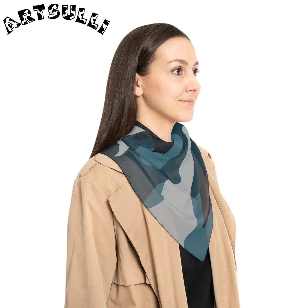 JAKKOUTTHEBXX Blue Camouflage Poly Scarf JAKKOUTTHEBXX Artsulli