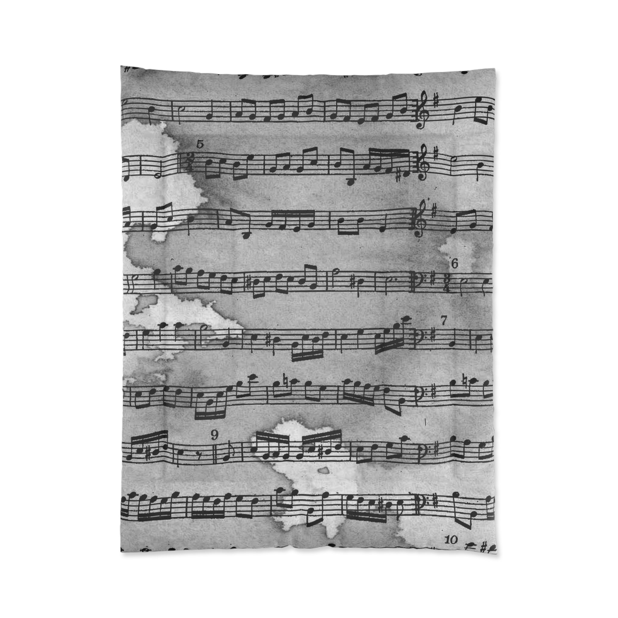 Drip Spill Type Beat Sheet Music Black Comforter, Artsulli - Art is Long, Life is Short, Home Decor, Size, 68" × 88", , , , , 22521247282398413955