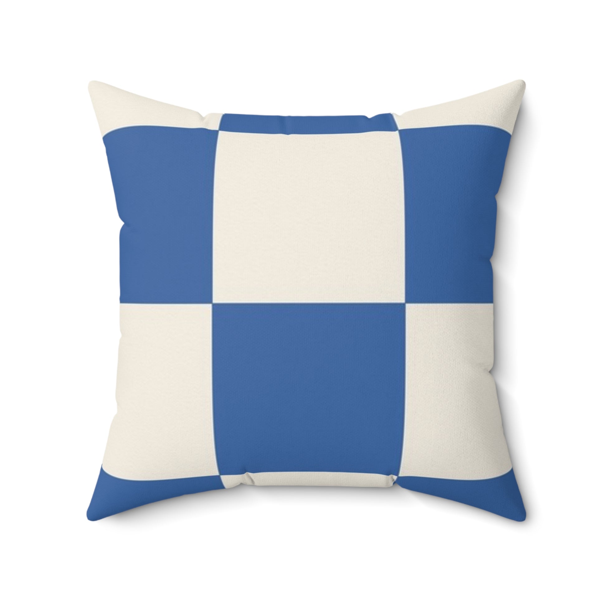 Checkerboard Blue Spun Polyester Square Pillow, Artsulli - Art is Long, Life is Short, Home Decor, Size, 20" × 20", , , , , 16554462357681020867