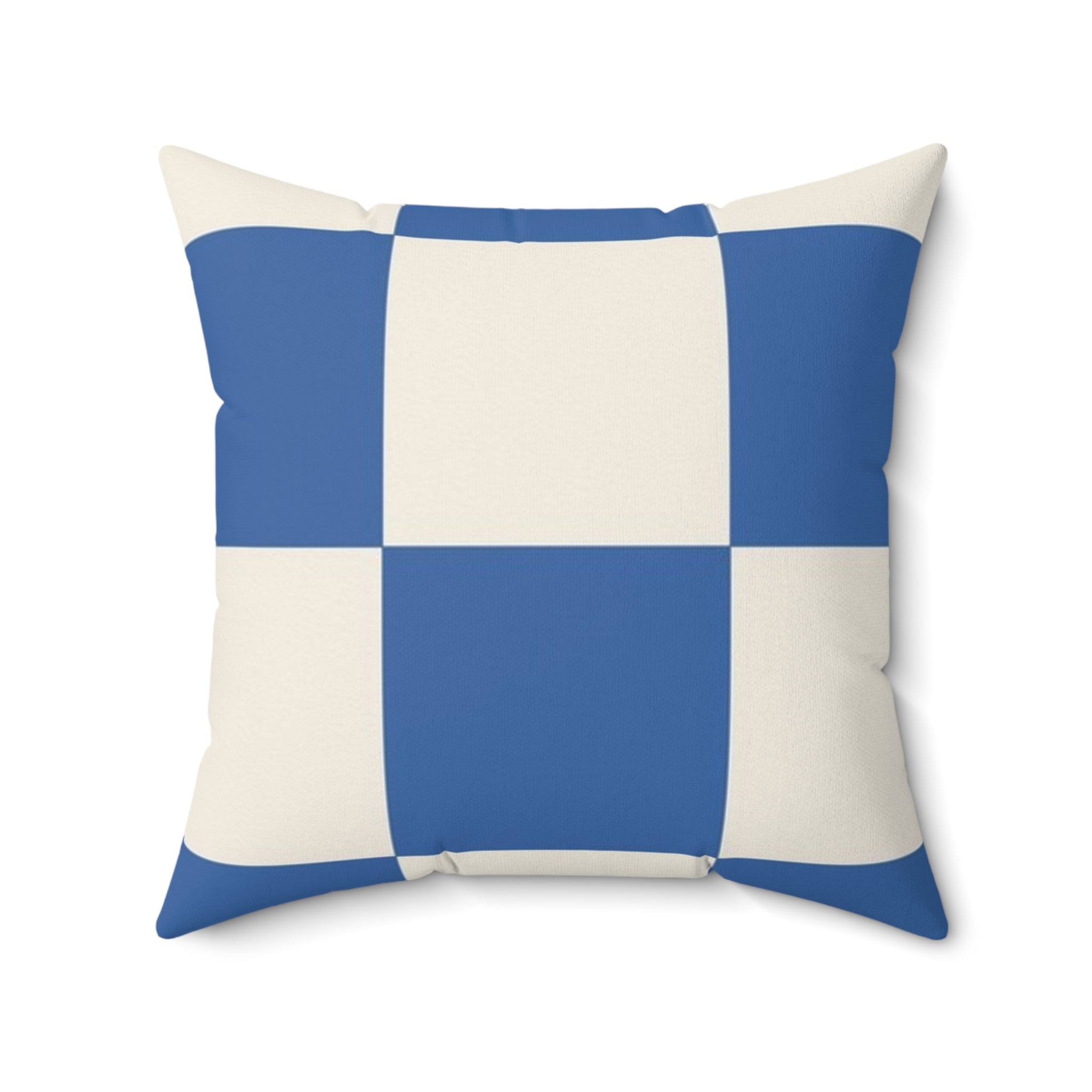 Checkerboard Blue Spun Polyester Square Pillow, Artsulli - Art is Long, Life is Short, Home Decor, Size, 20" × 20", , , , , 16554462357681020867