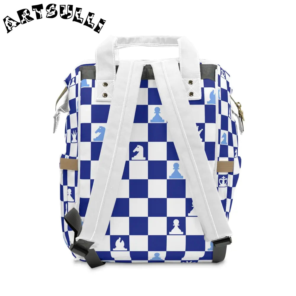 JAKKOUTTHEBXX Checkerboard Chess Diaper Backpack with Pocket Displays 2025