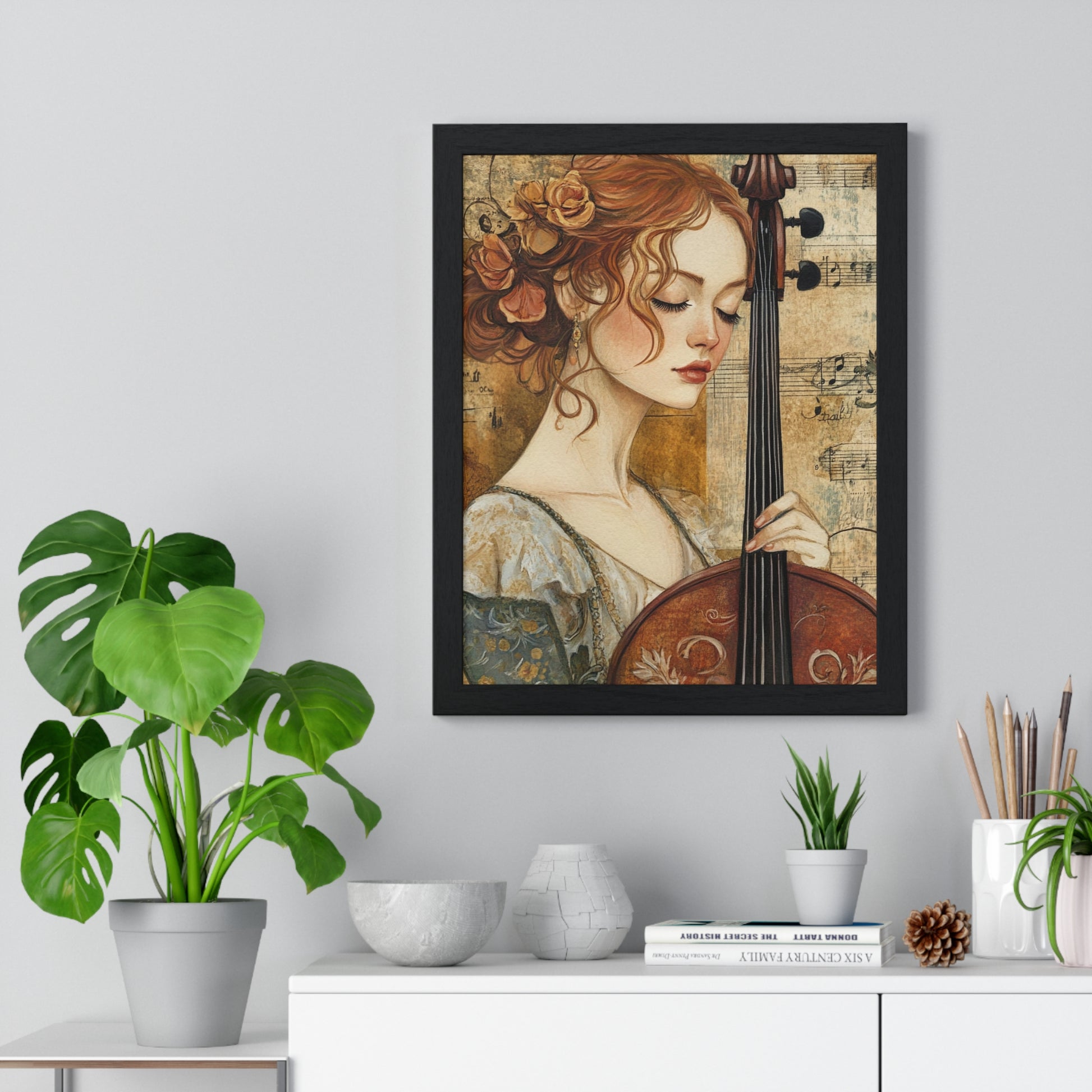 Woman With A Violin Vertical Framed Poster, Artsulli - Art is Long, Life is Short, Poster, , , , , , , 