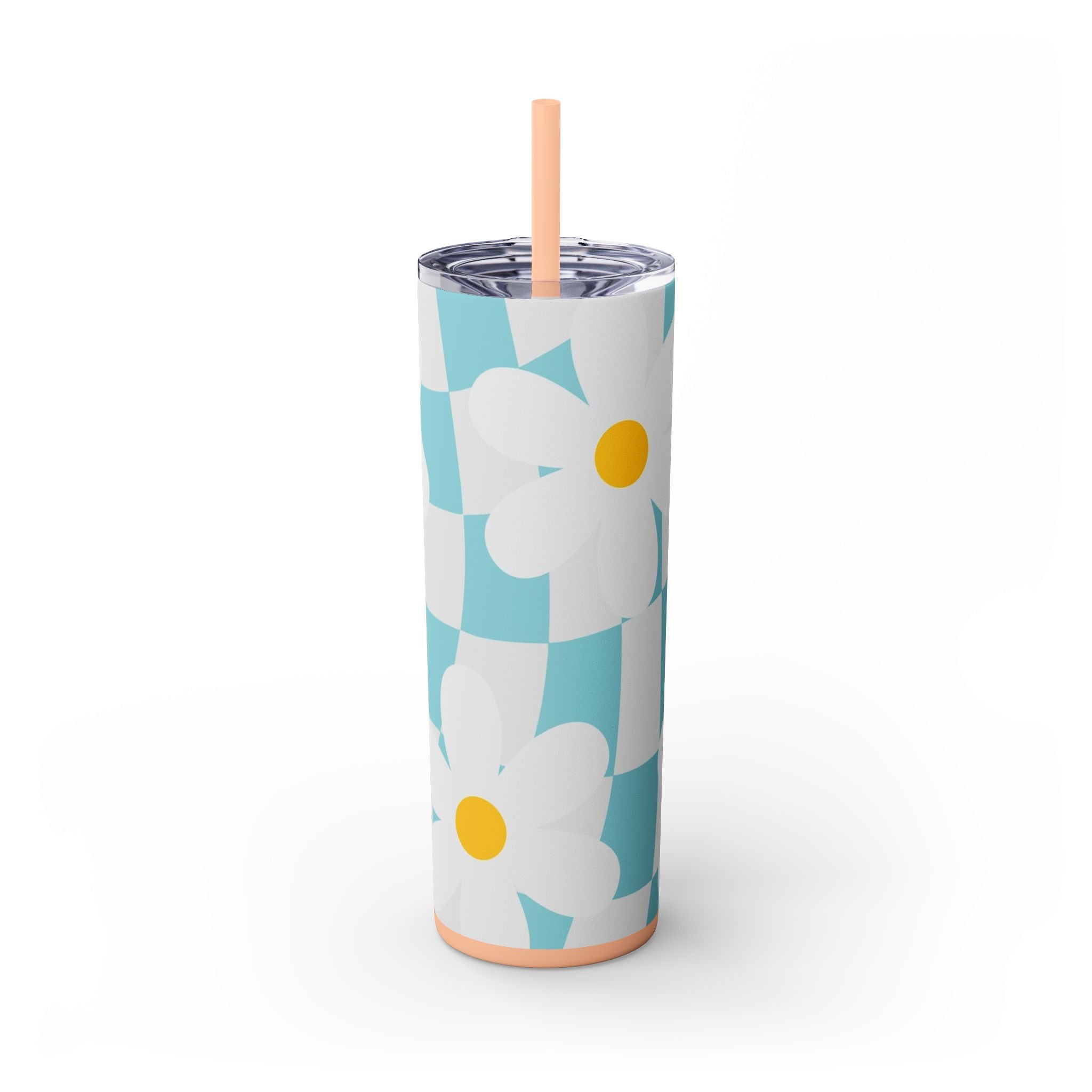 Trippy Check Garden Skinny Tumbler with Straw, 20oz, Artsulli - Art is Long, Life is Short, Mug, Finish, Matte, Color, Blush, Size, 20oz, 21412159261413043909