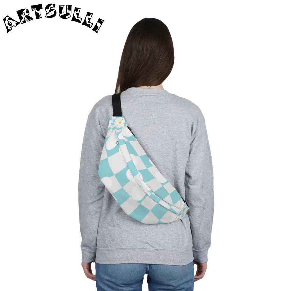 JAKKOUTTHEBXX Trippy Check Garden Large Fanny Pack JAKKOUTTHEBXX
