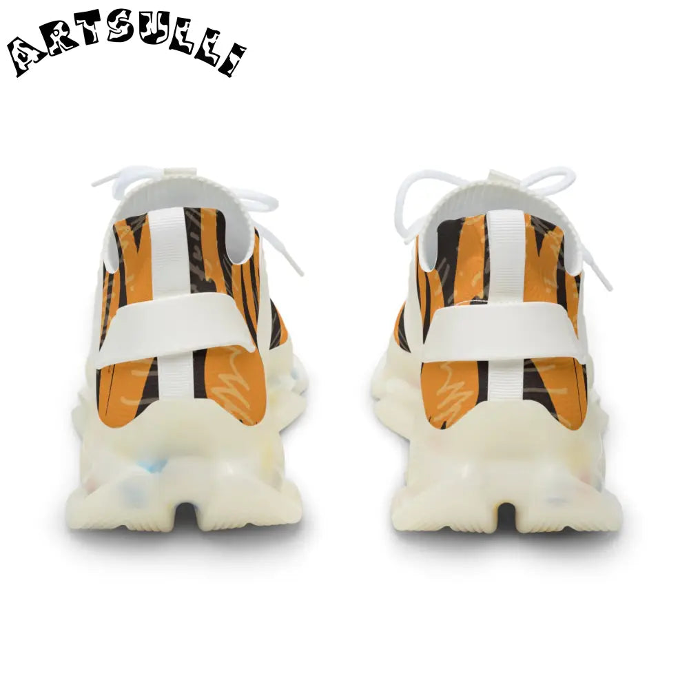 JAKKOUTTHEBXX Tiger Scratches Orange and Black Men’s Mesh Sneakers