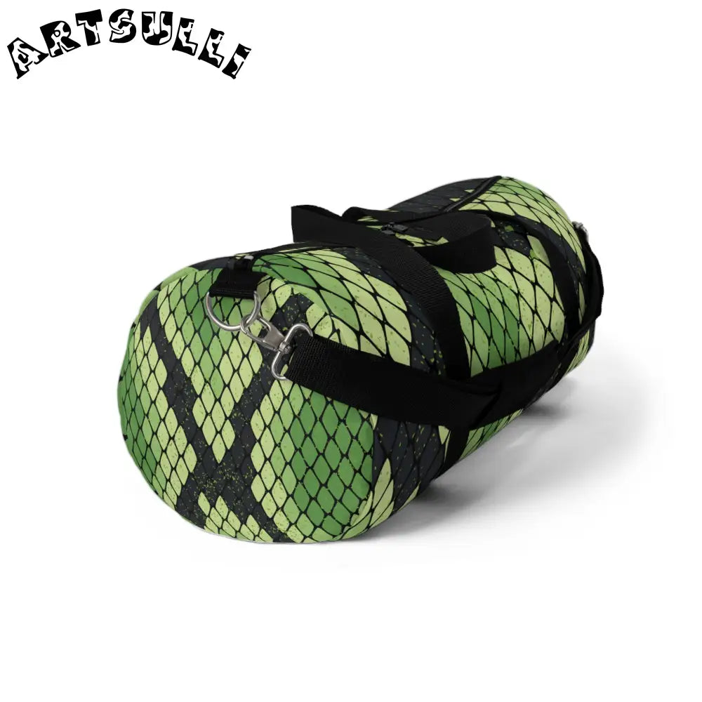 JAKKOUTTHEBXX Snake Skin Green and Black Duffel Bag JAKKOUTTHEBXX