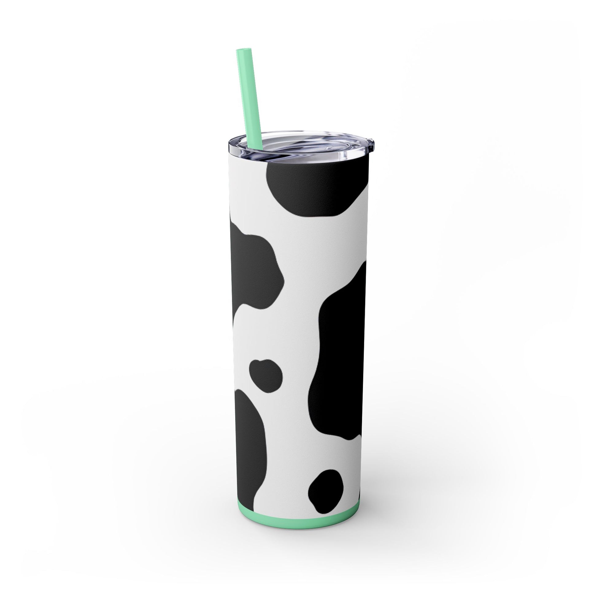 Cow Print Focus Skinny Tumbler with Straw, 20oz, Artsulli - Art is Long, Life is Short, Mug, , , , , , , 