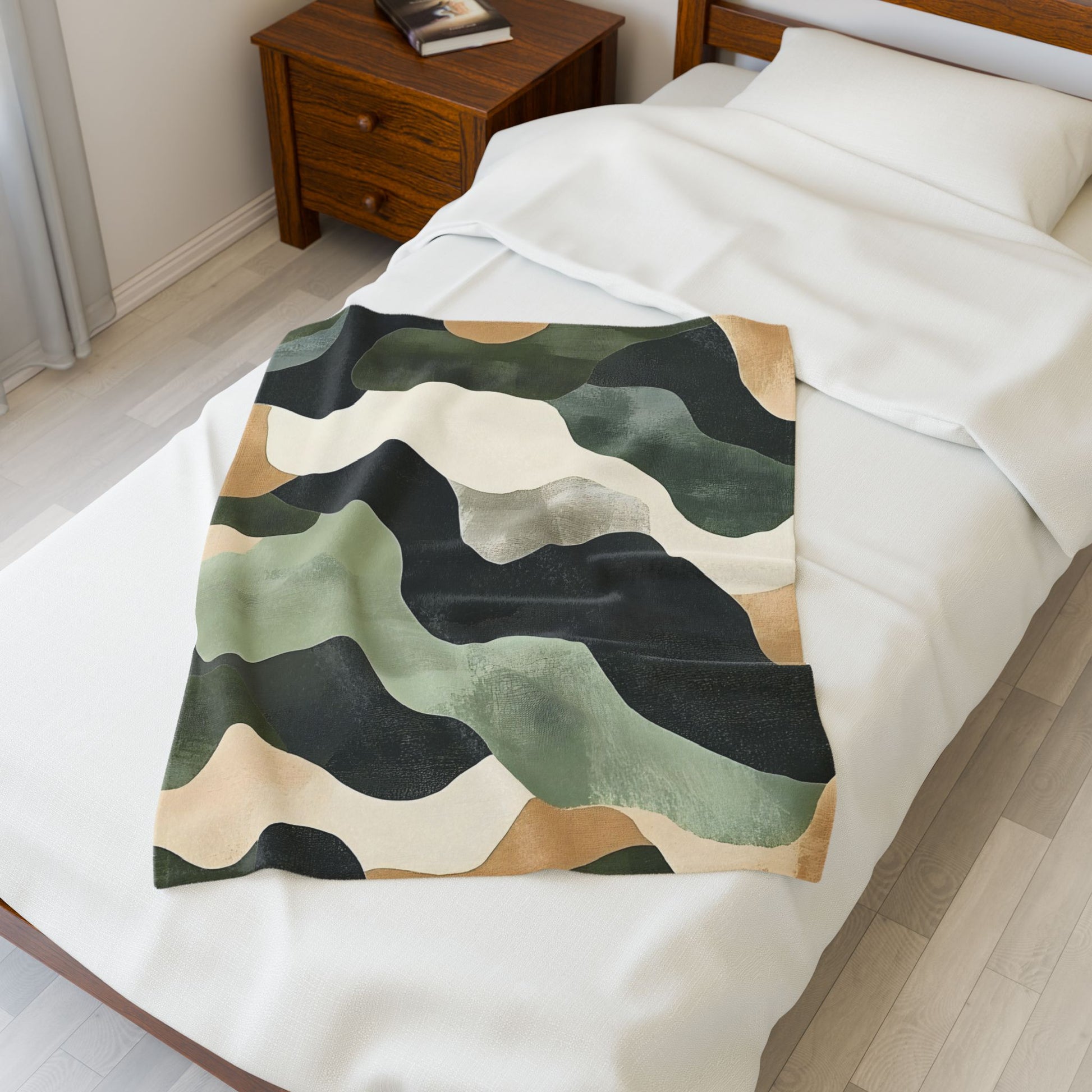 Camo Art Velveteen Plush Blanket, Artsulli - Art is Long, Life is Short, All Over Prints, , , , , , , 