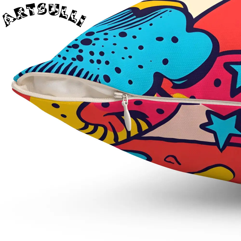 JAKKOUTTHEBXX Comic x Pop Art Spun Polyester Square Pillow