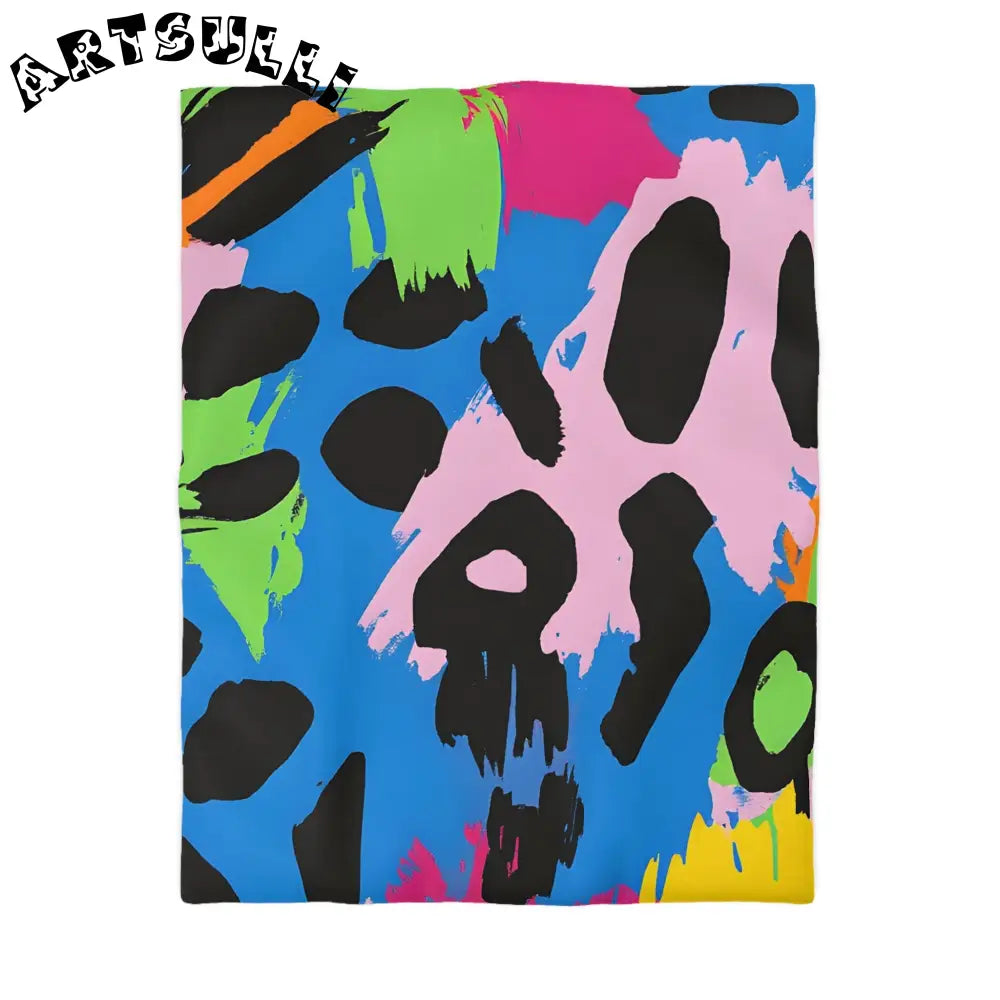 90s Neon Microfiber Duvet Cover, Artsulli - Art is Long, Life is Short, Home Decor, Size, Twin, Color, White, , , 32610458495051068563