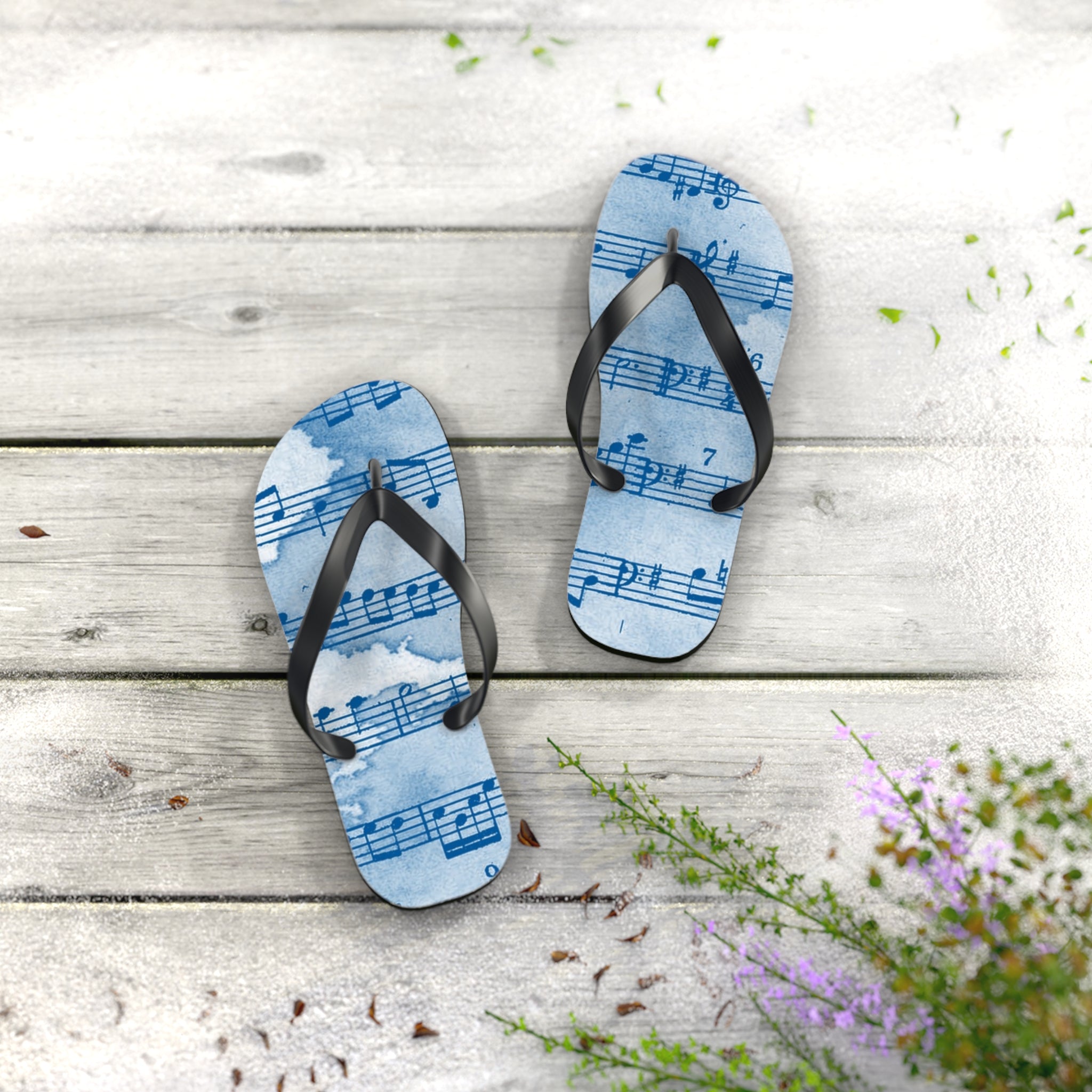 Drip Spill Type Beat Sheet Music Blue Flip Flops, Artsulli - Art is Long, Life is Short, Shoes, , , , , , , 