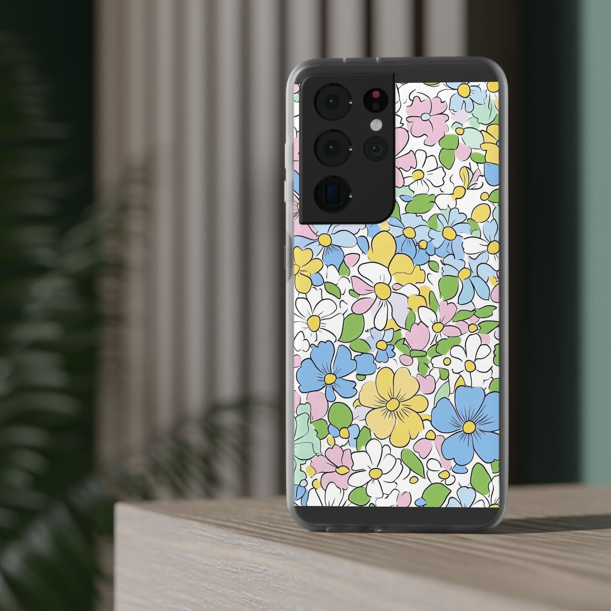 Colorful Floral Clear Flexi Case, Artsulli - Art is Long, Life is Short, Phone Case, , , , , , , 