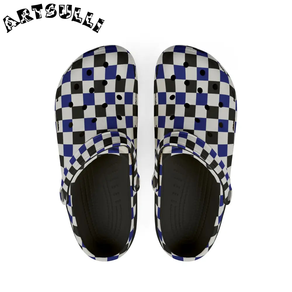 JAKKOUTTHEBXX Checkerboard Blue White and Black EVA Foam Rubber