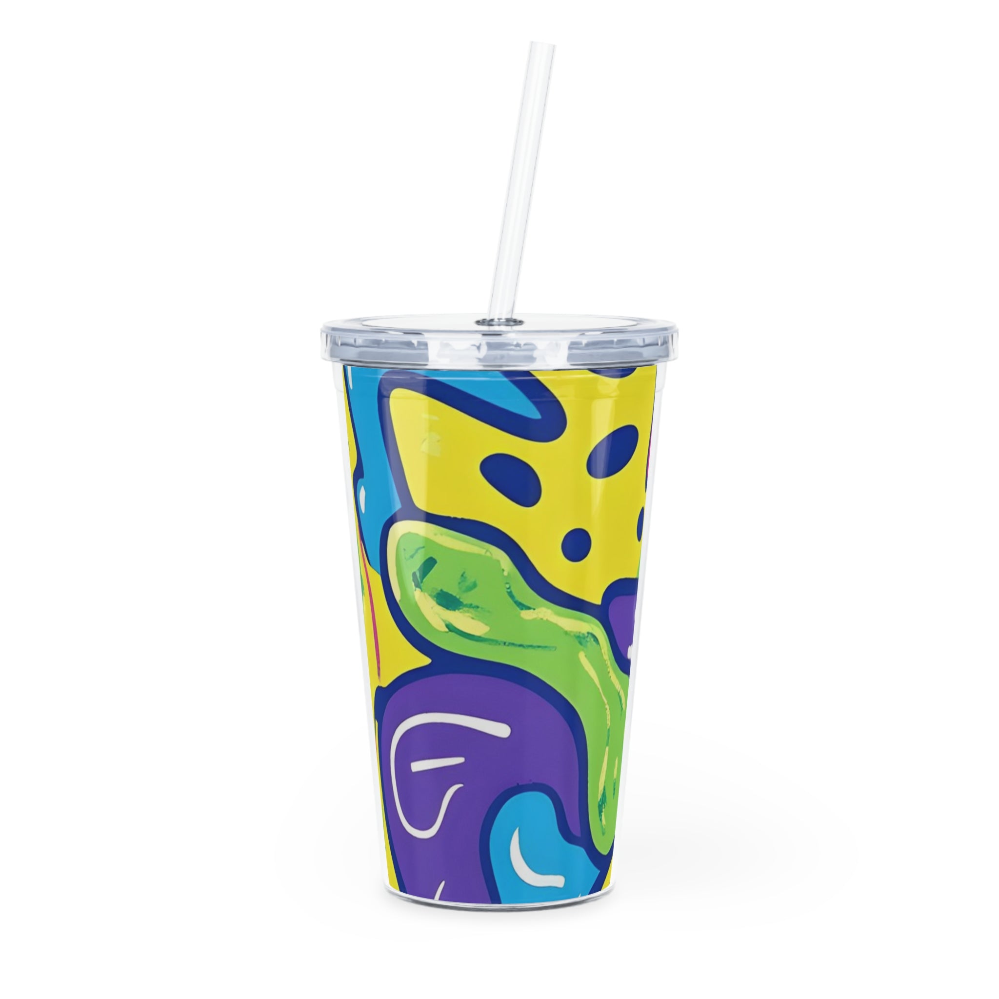 90s Trippy Slime Plastic Tumbler with Straw, Artsulli - Art is Long, Life is Short, Mug, Size, 20oz, Color, Transparent, , , 77251785323060636999