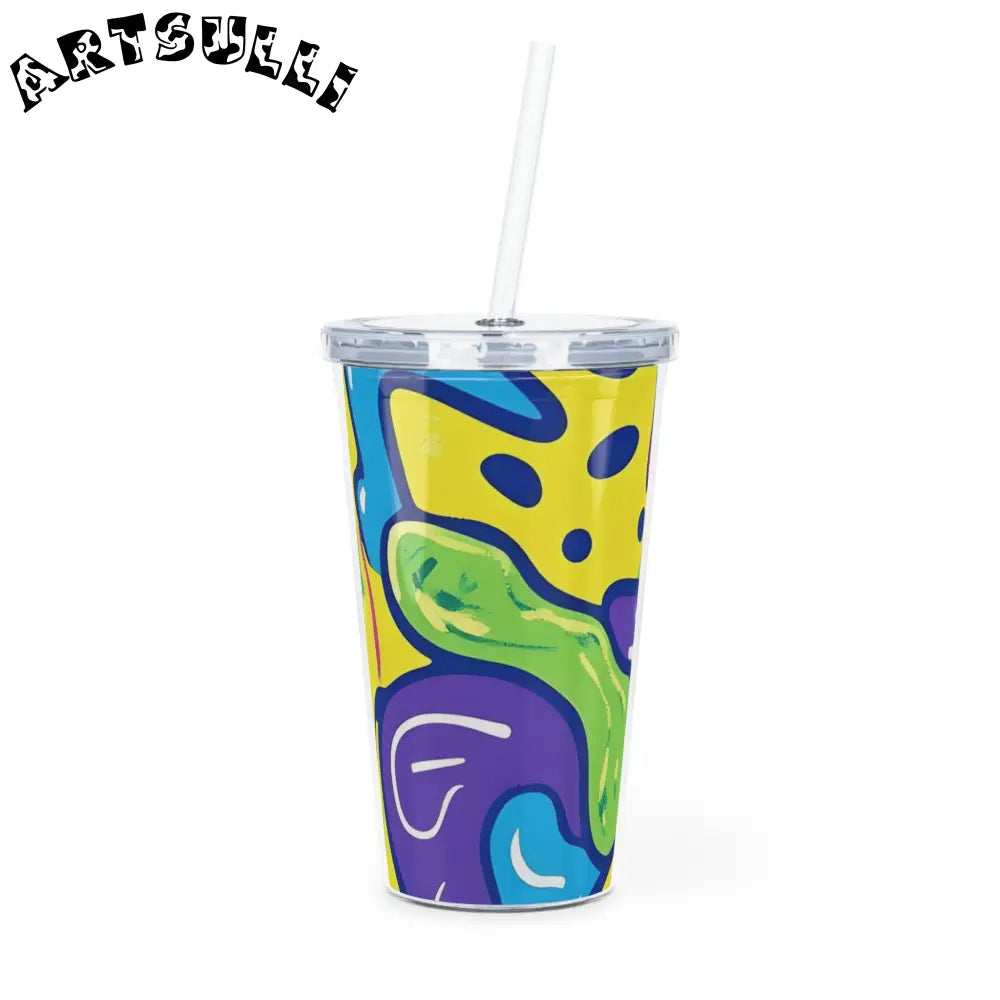 90s Trippy Slime Plastic Tumbler with Straw, Artsulli - Art is Long, Life is Short, Mug, Size, 20oz, Color, Transparent, , , 77251785323060636999