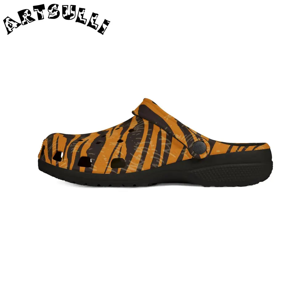JAKKOUTTHEBXX Tiger Scratches Orange and Black EVA Foam Rubber Shoes