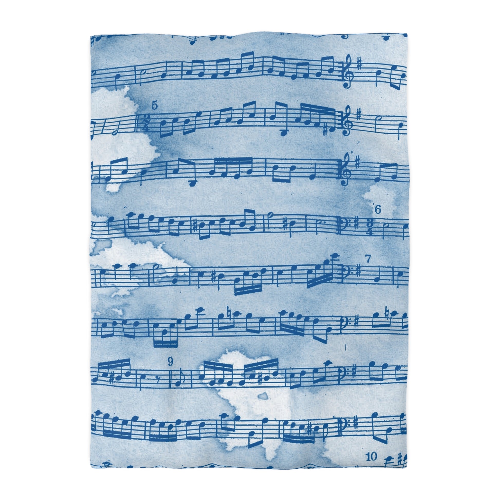 Drip Spill Type Beat Sheet Music Blue Microfiber Duvet Cover, Artsulli - Art is Long, Life is Short, Home Decor, Size, Twin XL, Color, White, , , 32846358617869764416