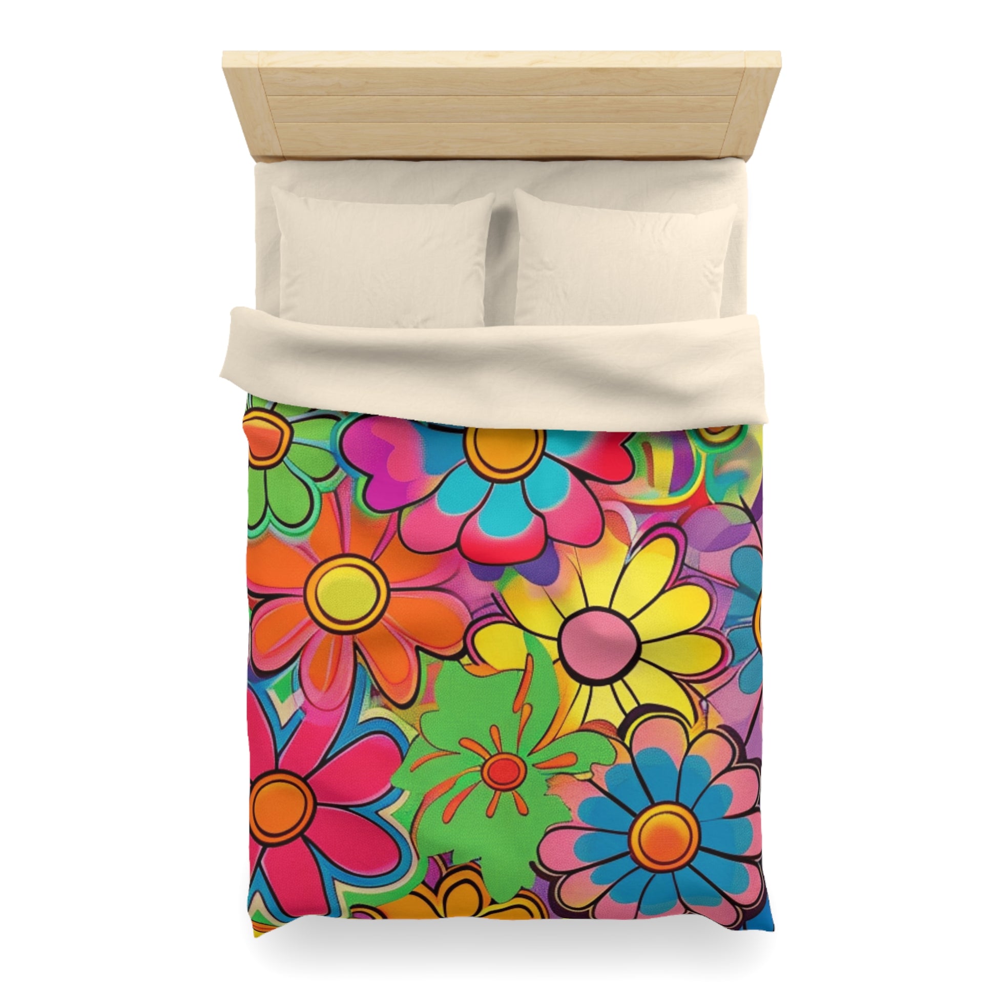 Chromatic Daisy Dream Microfiber Duvet Cover, Artsulli - Art is Long, Life is Short, Home Decor, , , , , , , 