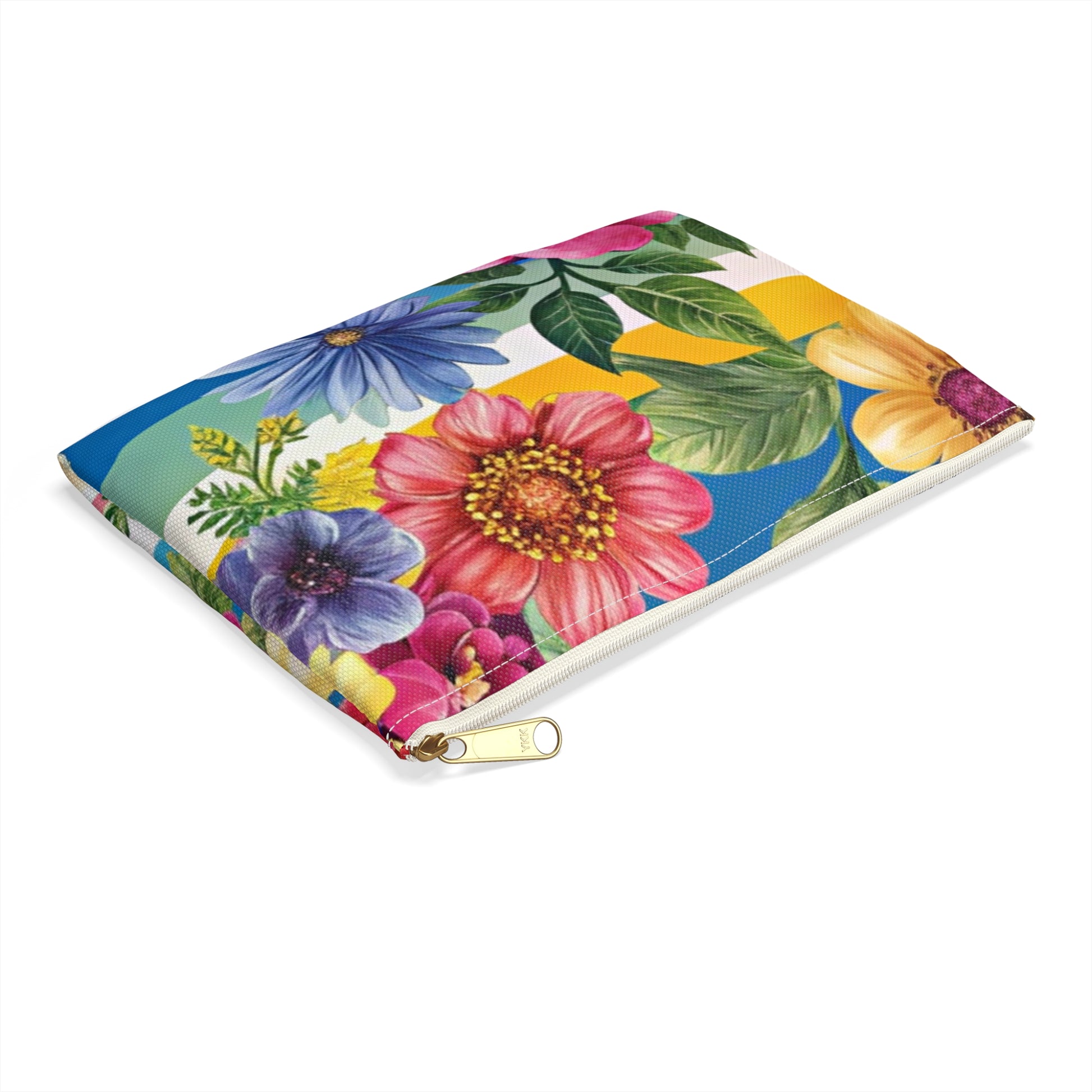 Floral Stripe 4K Accessory Pouch, Artsulli - Art is Long, Life is Short, Bags, , , , , , , 