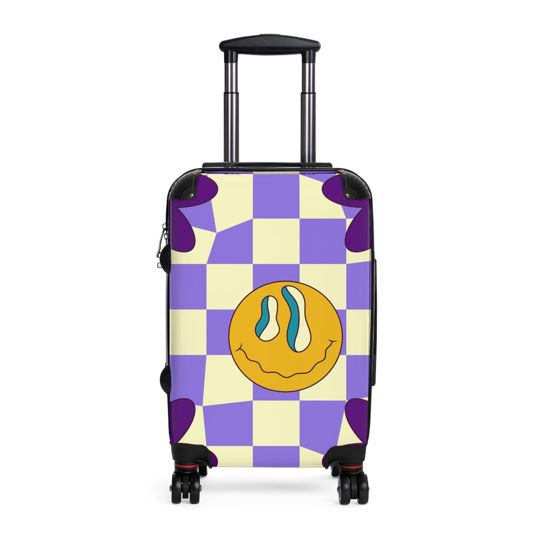 Trippy Flower Power Motifs Suitcase, Artsulli - Art is Long, Life is Short, Bags, Size, Small, Color, Black, , , 13764572876604