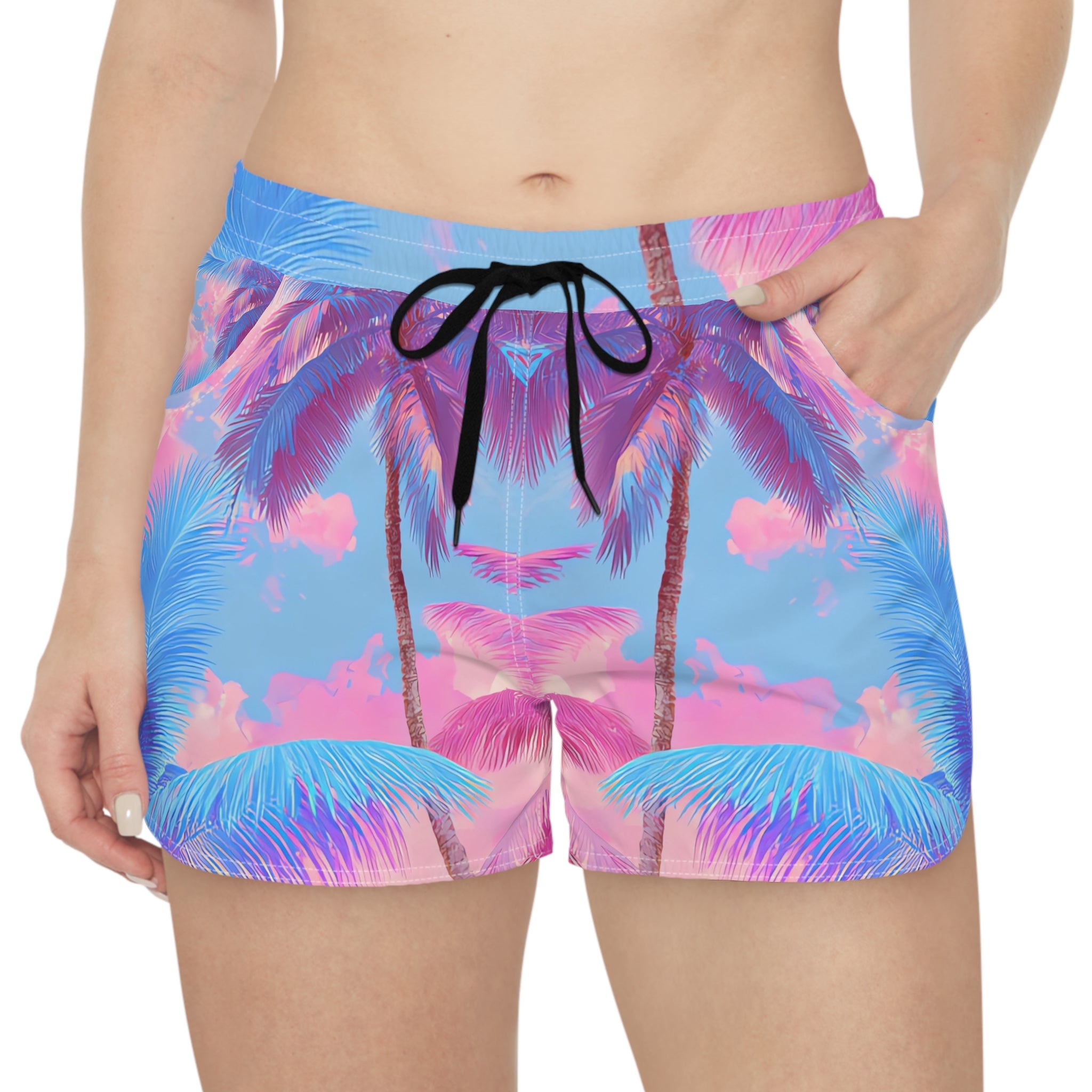 Ethereal Pastel Palms Women's Casual Shorts (AOP), Artsulli - Art is Long, Life is Short, All Over Prints, , , , , , , 