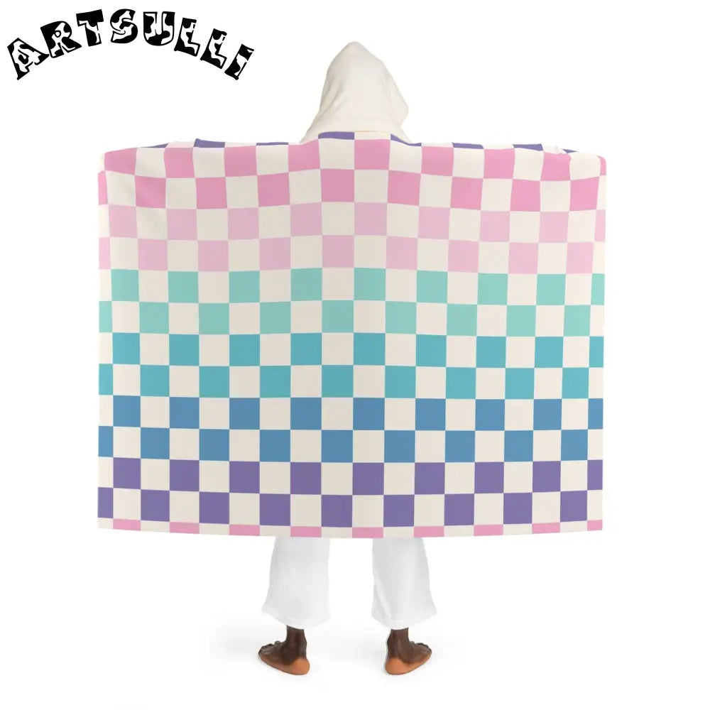JAKKOUTTHEBXX Vaporwave Rainbow Checkerboard Multi-Color Hooded