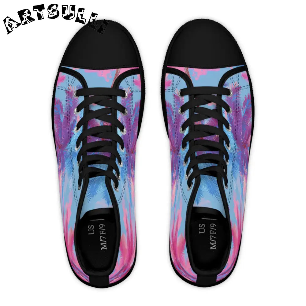 JAKKOUTTHEBXX Ethereal Pastel Palms II Blue and Pink Women’s High