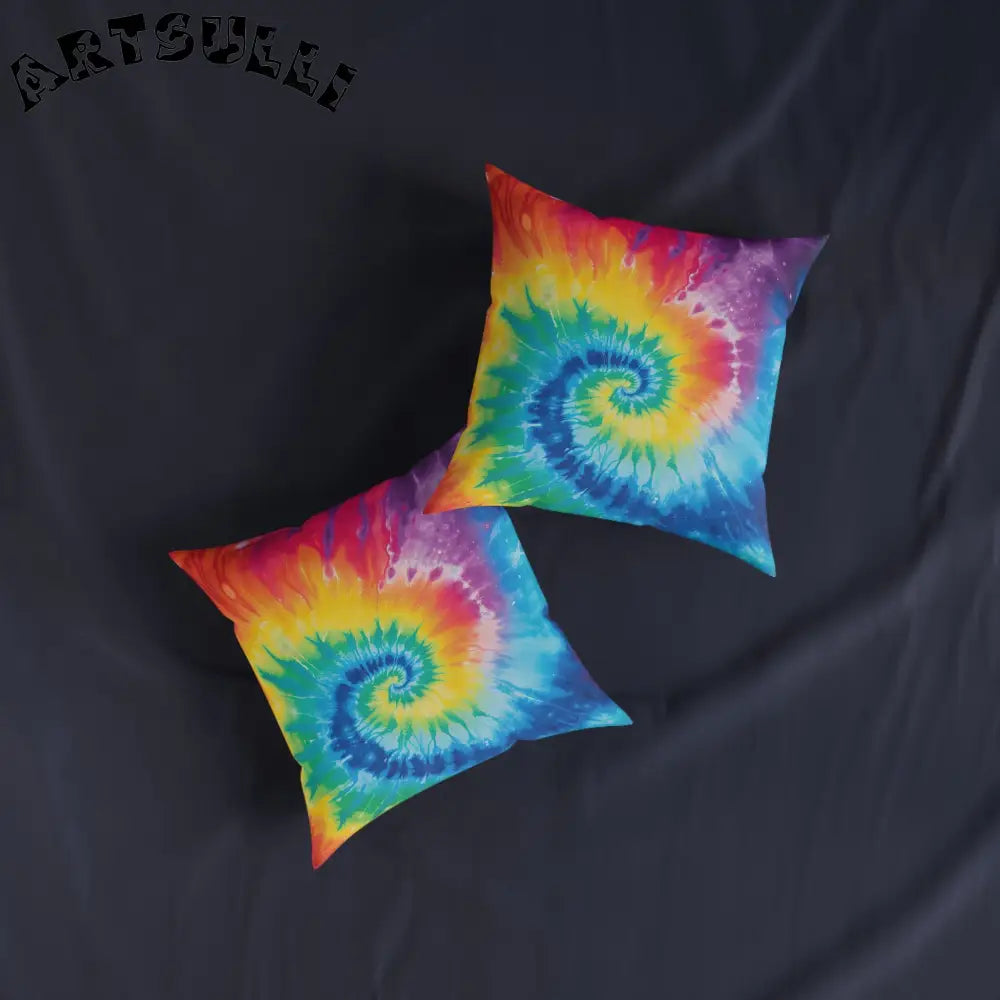 JAKKOUTTHEBXX Rainbow Tie Dye Faux Suede Pillow 2025