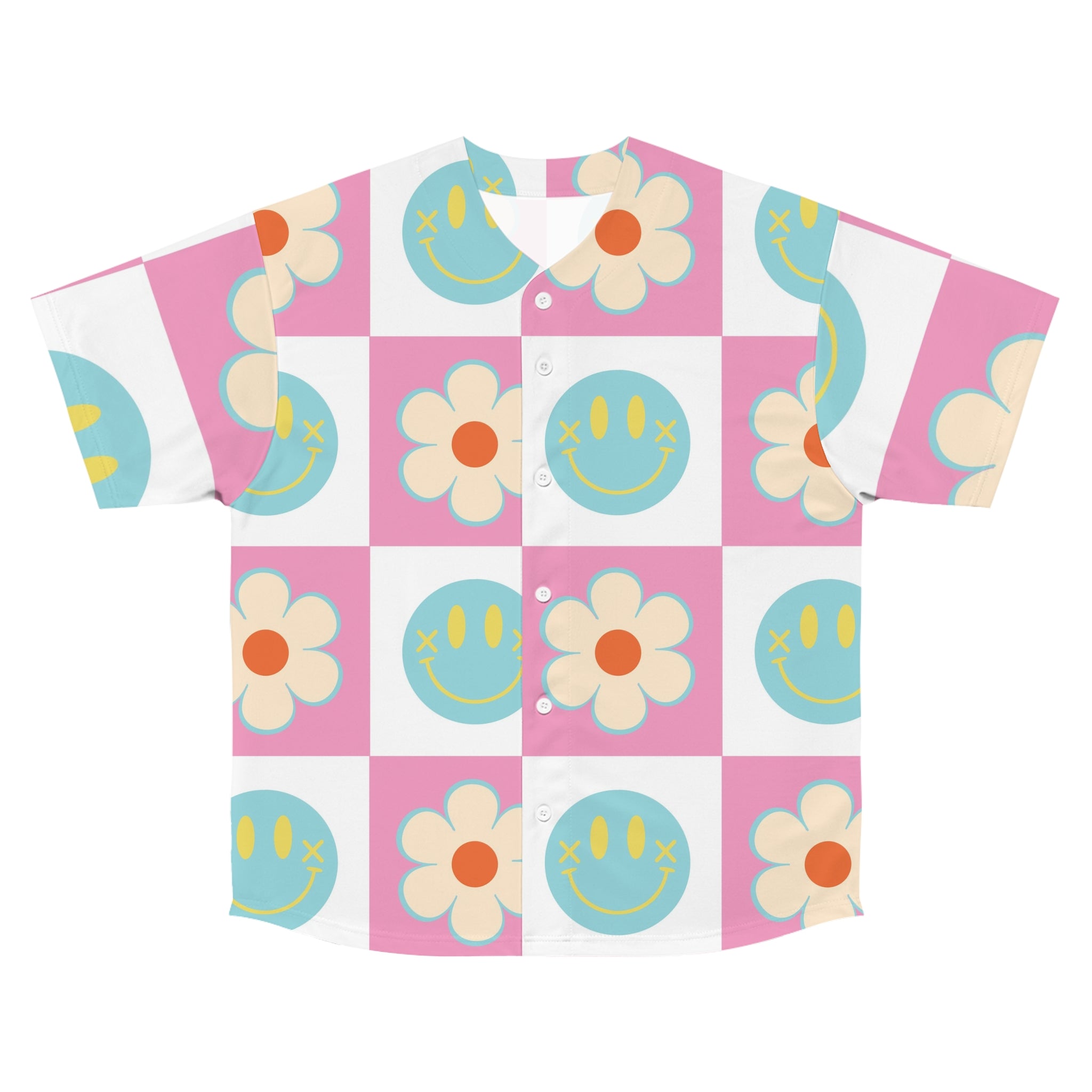 Madotsukis Grin Bloom II Men's Baseball Jersey (AOP), Artsulli - Art is Long, Life is Short, All Over Prints, Size, S, Color, Seam thread color automatically matched to design, , , 25029032833542501766