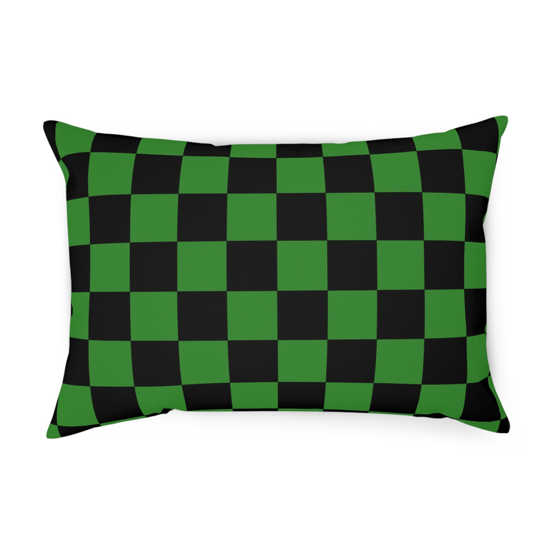 Checkerboard Green and Black Cushion, Artsulli - Art is Long, Life is Short, Home Decor, Size, 19.7" × 13.8", , , , , 22164147669137153222