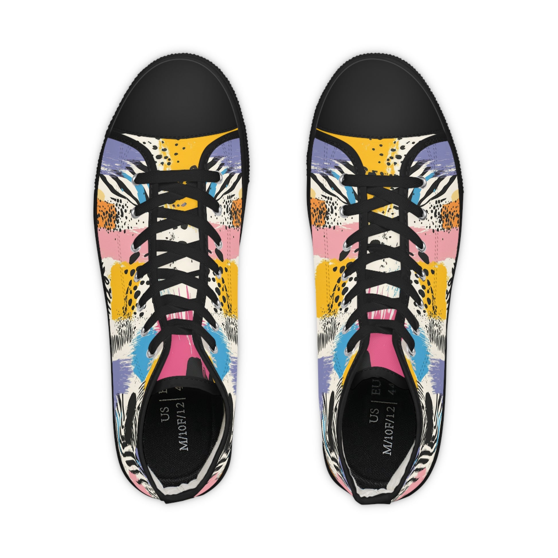 Rae Zebra Rhapsody Men's High Top Sneakers, Artsulli - Art is Long, Life is Short, Shoes, , , , , , , 