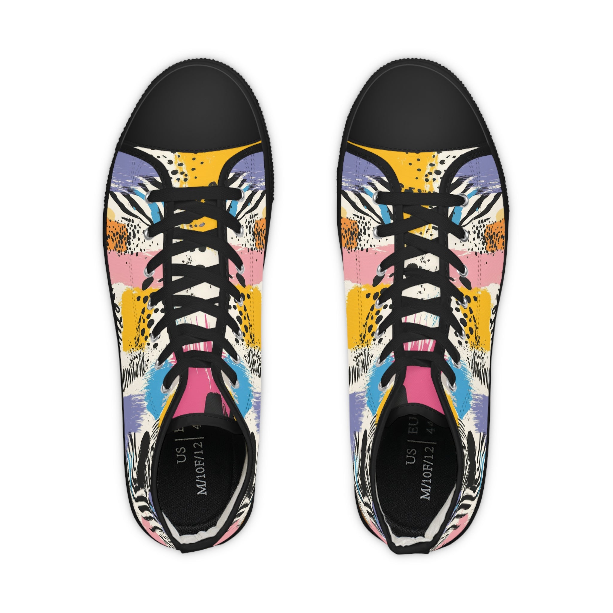 Rae Zebra Rhapsody Men's High Top Sneakers, Artsulli - Art is Long, Life is Short, Shoes, , , , , , , 