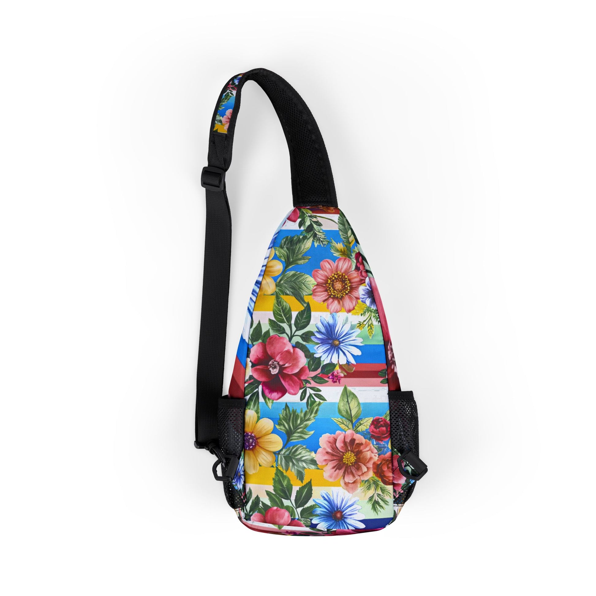 Floral Stripe 4K Chest Bag (AOP), Artsulli - Art is Long, Life is Short, Bags, , , , , , , 