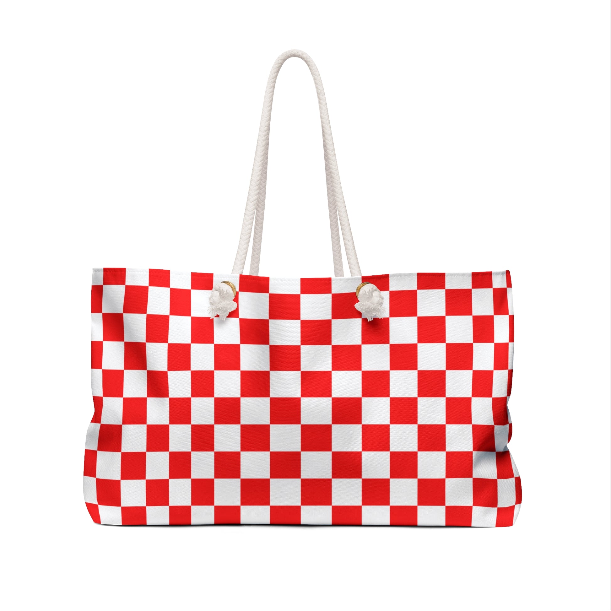 Checkerboard Red and White Weekender Bag, Artsulli - Art is Long, Life is Short, Bags, , , , , , , 