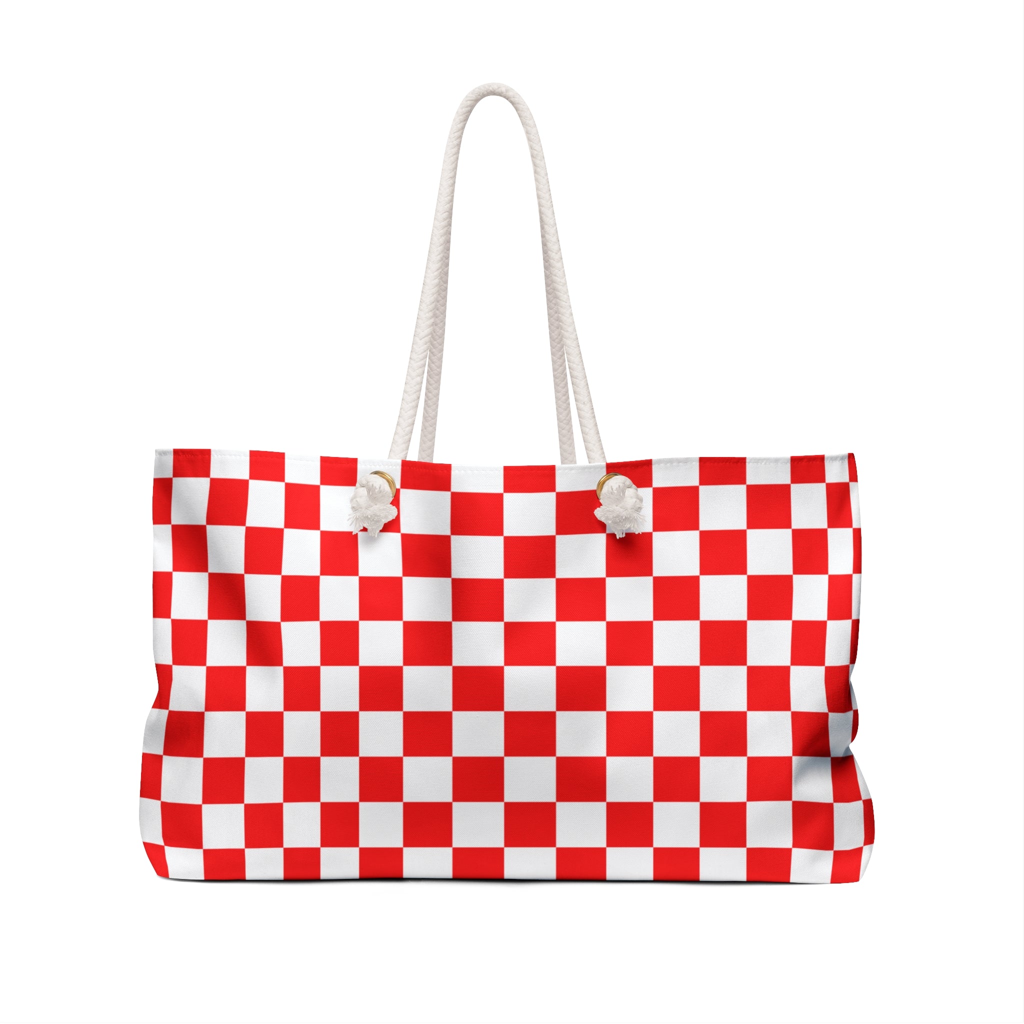 Checkerboard Red and White Weekender Bag, Artsulli - Art is Long, Life is Short, Bags, , , , , , , 