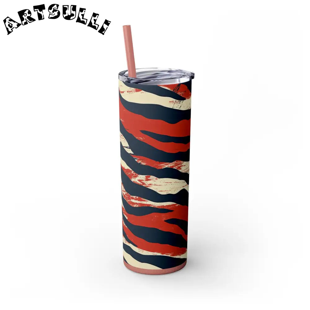 JAKKOUTTHEBXX Capricious Tiger Wave Skinny Tumbler with Straw 20oz