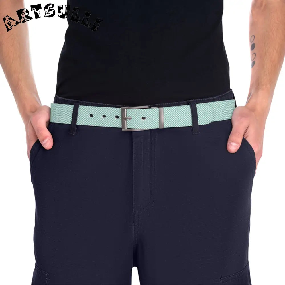 JAKKOUTTHEBXX Checkerboard Light Green Belt JAKKOUTTHEBXX Artsulli