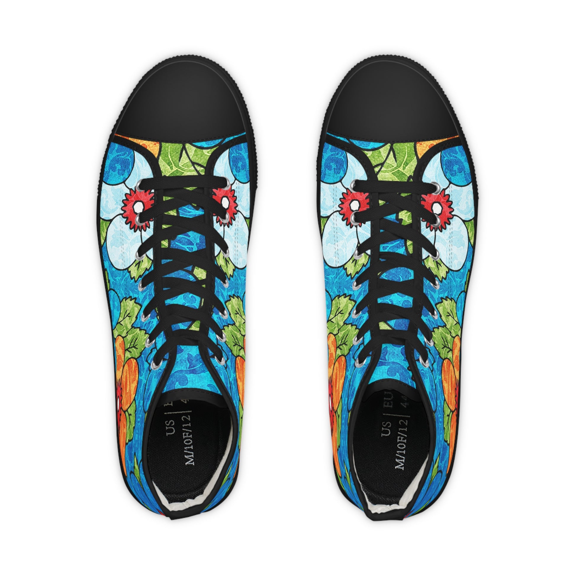Blue Orange Groovy II Men's High Top Sneakers, Artsulli - Art is Long, Life is Short, Shoes, , , , , , , 