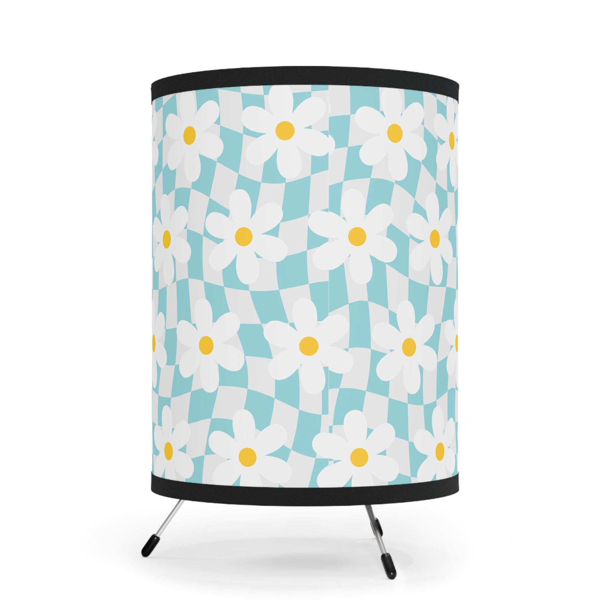Trippy Check Garden Tripod Lamp with High-Res Printed Shade, US\CA plug, Artsulli - Art is Long, Life is Short, Home Decor, , , , , , , 