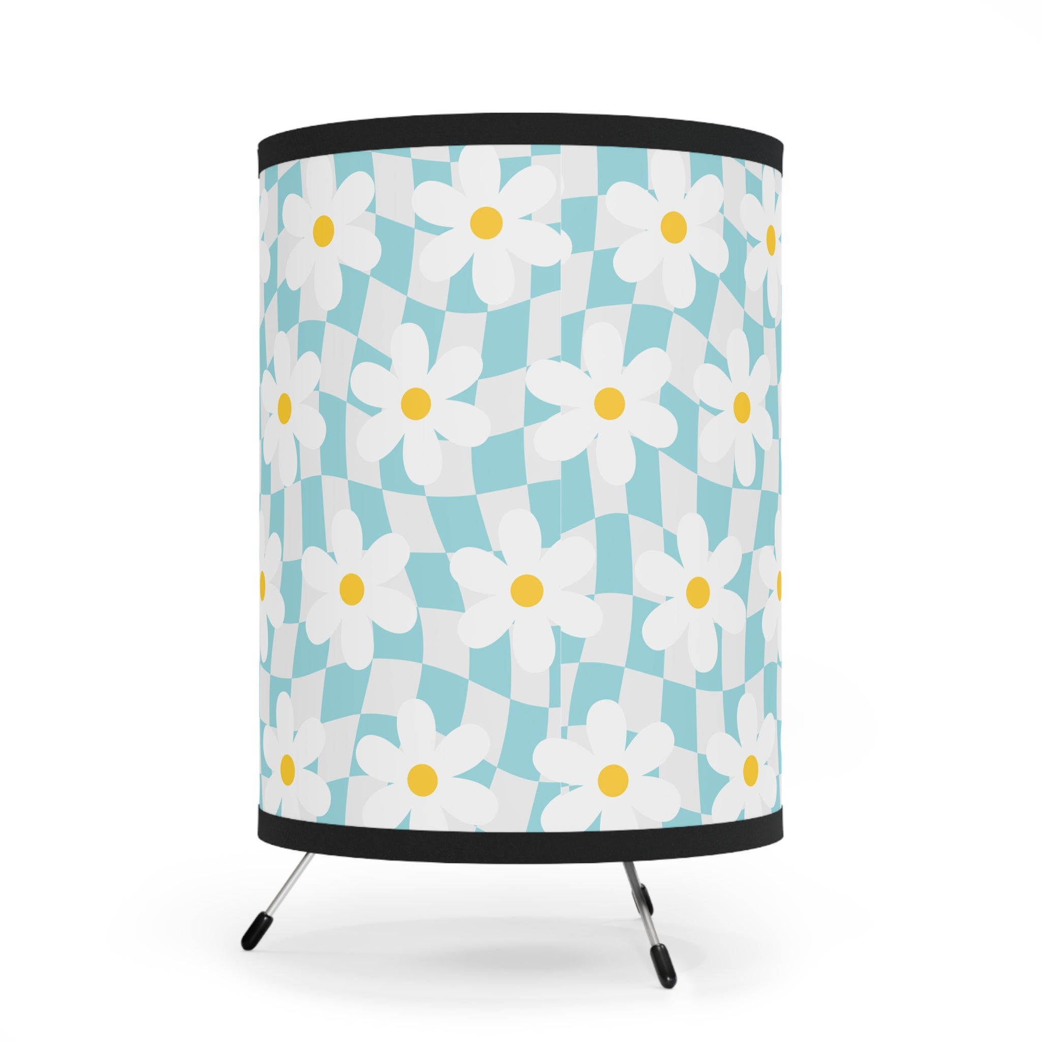 Trippy Check Garden Tripod Lamp with High-Res Printed Shade, US\CA plug, Artsulli - Art is Long, Life is Short, Home Decor, , , , , , , 