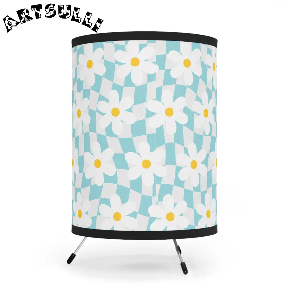 JAKKOUTTHEBXX Trippy Check Garden Tripod Lamp with High-Res Printed